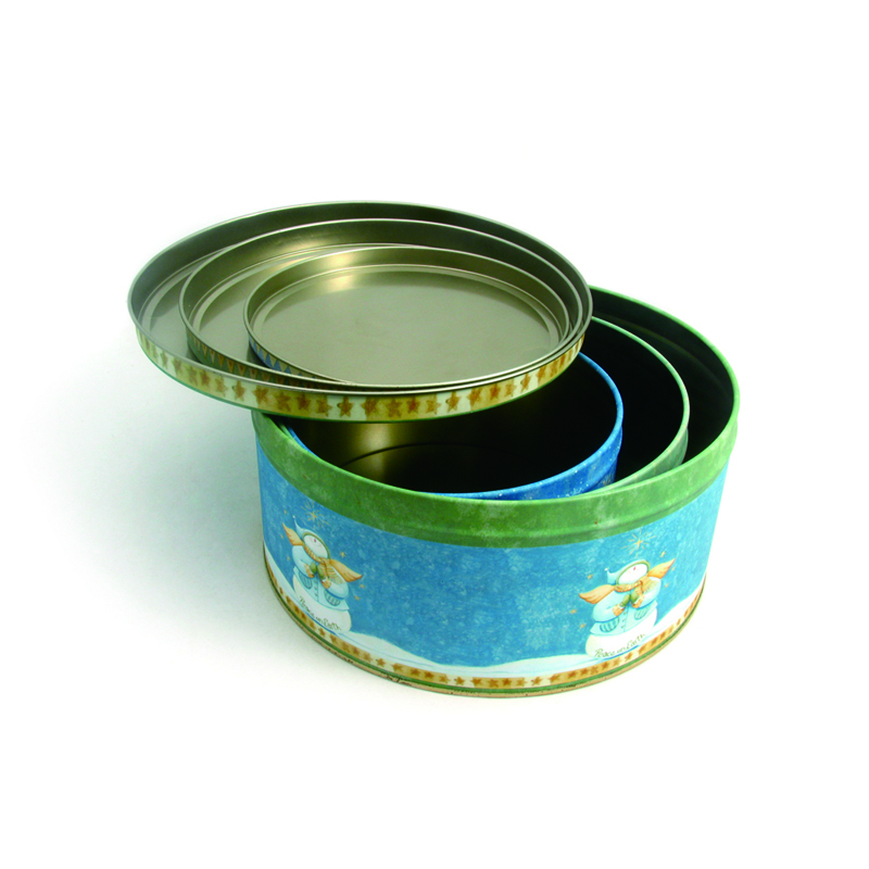 Set of Round Cake Tin Box